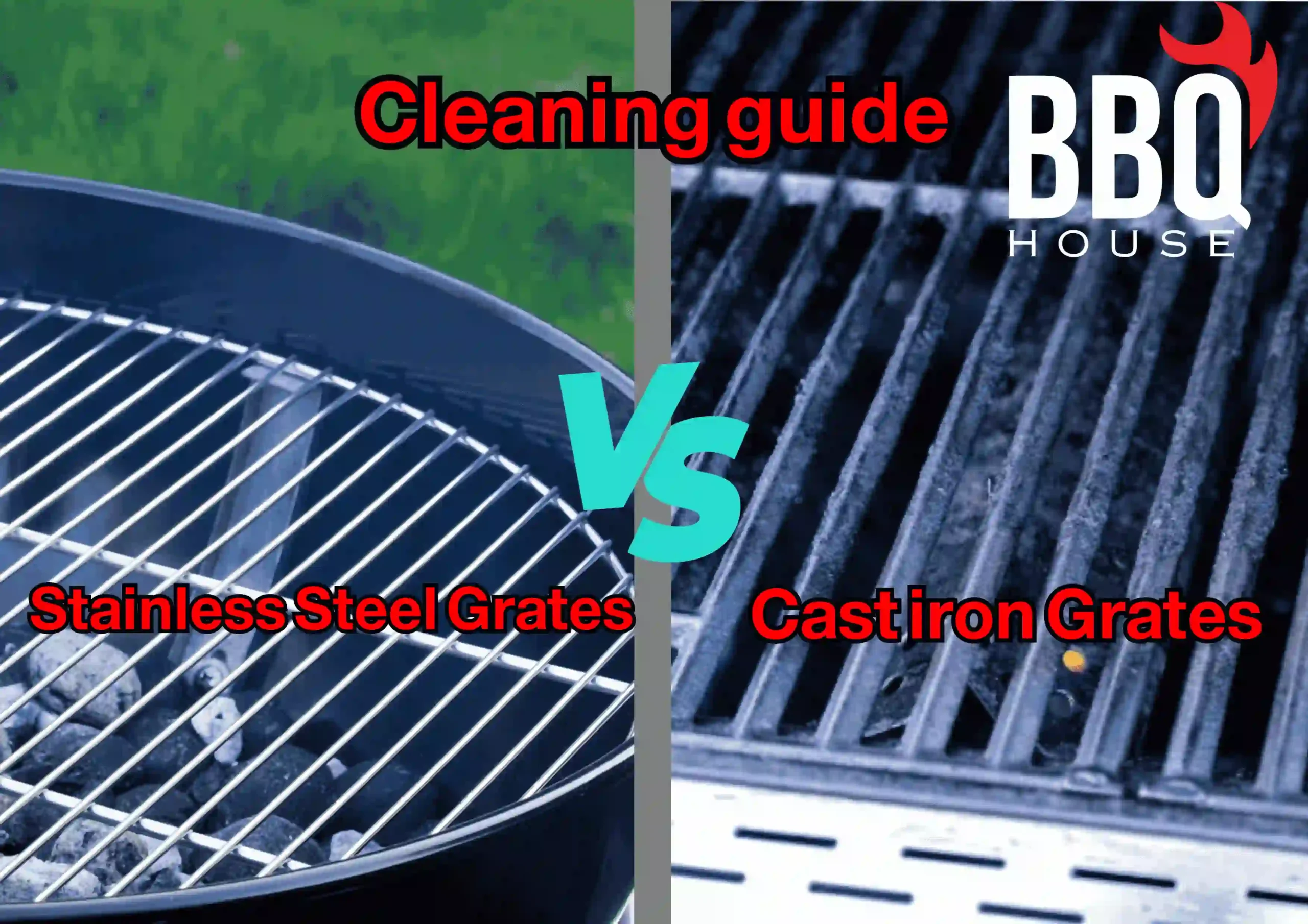 cleaning stainless steel grates vs cast iron grates